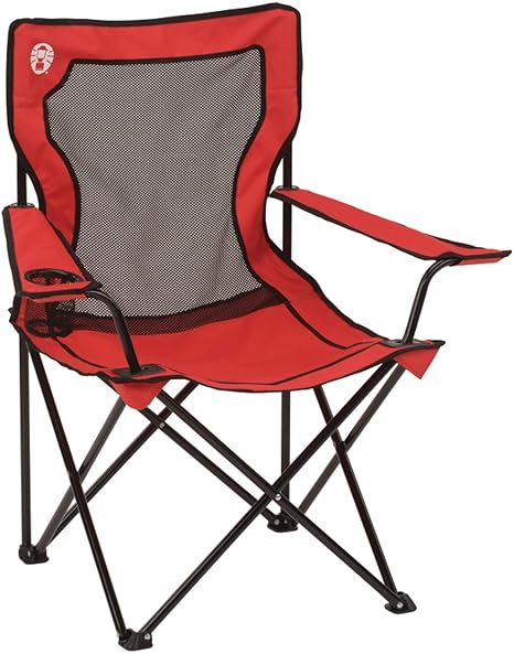 Broadband Mesh Quad Camp Chair w/ Carry Bag,Cup Holder & Adjustable Arms