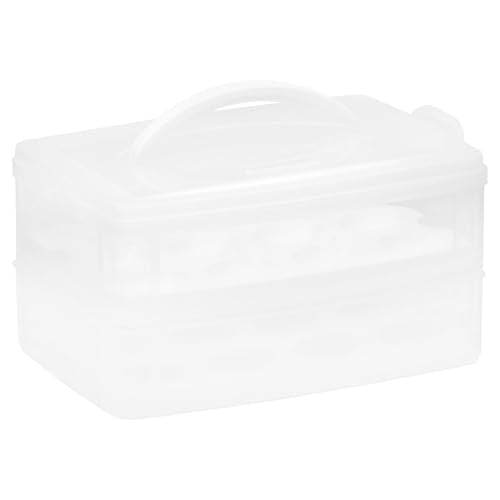 2-Layer,24 Eggs Plastic Detachable Deviled Egg Carrier Storage Container w/ Lid & Handle