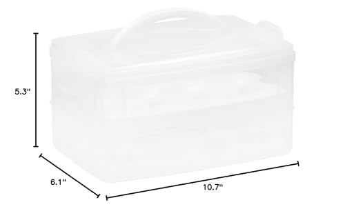 2-Layer,24 Eggs Plastic Detachable Deviled Egg Carrier Storage Container w/ Lid & Handle