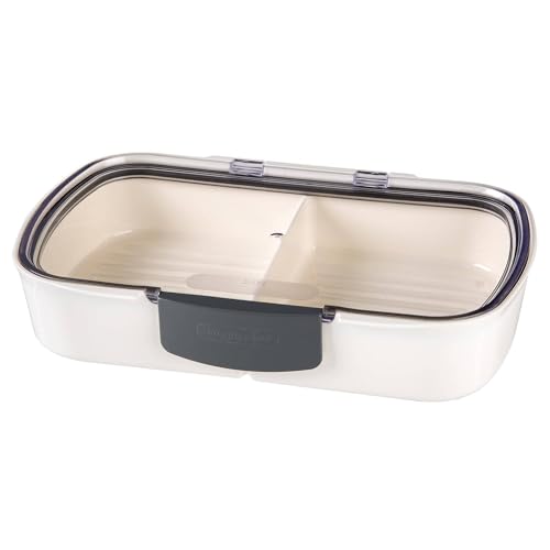 Split Deli Food Storage Container w/ Air-Tight Silicone Seal & Dry Erase Compatible Lid