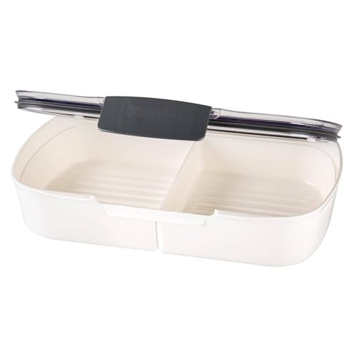 Split Deli Food Storage Container w/ Air-Tight Silicone Seal & Dry Erase Compatible Lid