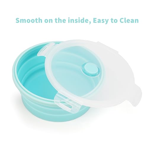 4pcs Silicone Collapsible Food Storage Containers-Prep/Storage Bowls w/ Lids