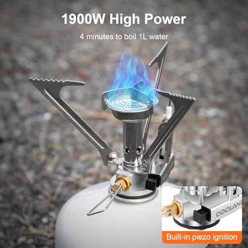 Camping Pots w/ Heat Exchanger Camping Cooking Set w/ Portable Camping Stove