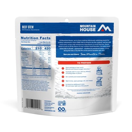 Beef Stew|Freeze Dried Backpacking & Camping Food|2 Servings|Gluten-Free