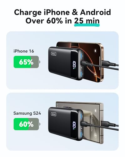Portable Charger, 22.5W 20000mAh USB C in & Out Power Bank Fast Charging