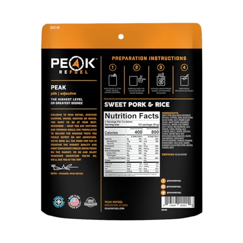 Sweet Pork and Rice|Freeze Dried Hiking,Backpacking & Camping Meals|Real Meat