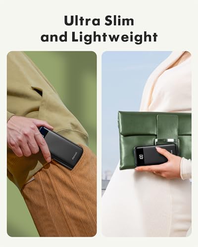 Portable Charger with Built in Cables, Portable Charger with Cords Wires Slim 10000mAh