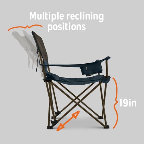 Deluxe Lounge Chair – Folding Outdoor Camp Chair, Insulated Cupholders