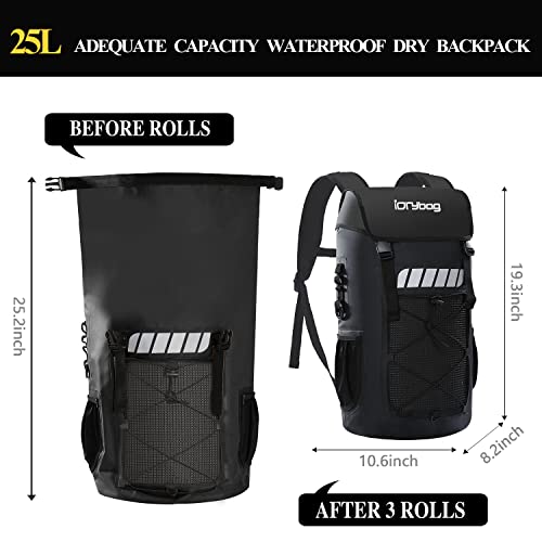 Waterproof Backpack for Men 25L, Dry Bags Kayak, Dry Backpack Camping Hiking