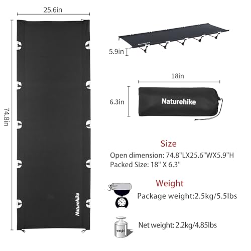 GreenWild Camping Cot,Ultralight Folding Backpacking Cot, Supports 330lbs