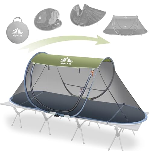 Pop-up Mosquito Tent 1 Person Camping Tent w/ Bug Screen Net Adults Kids Fits w/ Camping Cot