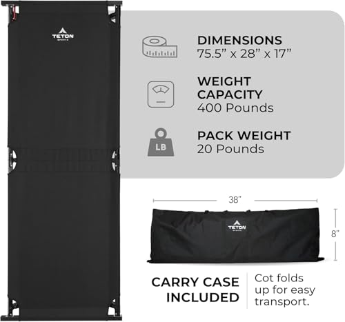 Camping Cot w/ Pivot Arm,Folding Camping Cot,Durable Heavy Duty Canvas