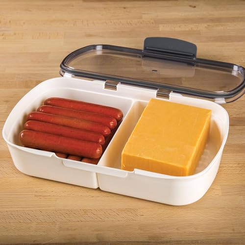 Split Deli Food Storage Container w/ Air-Tight Silicone Seal & Dry Erase Compatible Lid