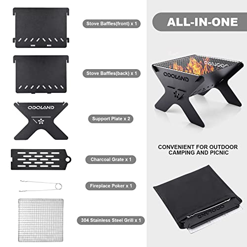 Camping Campfire Grill,Portable Folding Charcoal Grills,Backpacking BBQ Grill