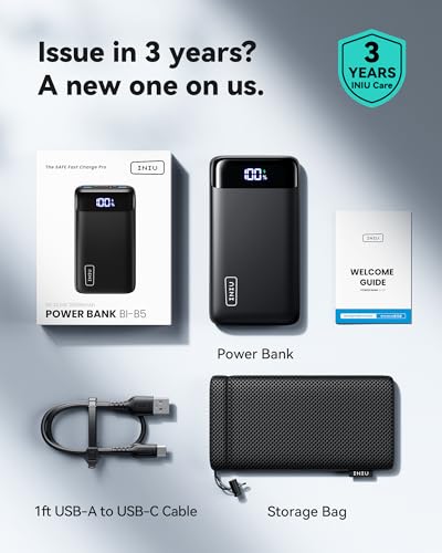Portable Charger, 22.5W 20000mAh USB C in & Out Power Bank Fast Charging