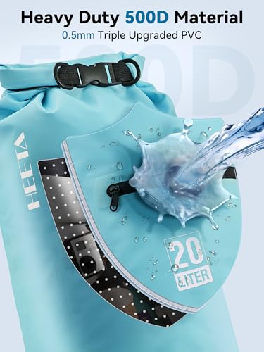 5L Waterproof Dry Bag with Front Zippered Pocket | Roll-Top Lightweight Bag for Women & Men