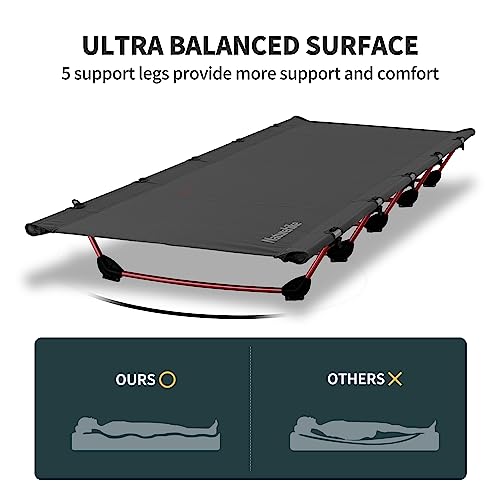 GreenWild Camping Cot,Ultralight Folding Backpacking Cot, Supports 330lbs
