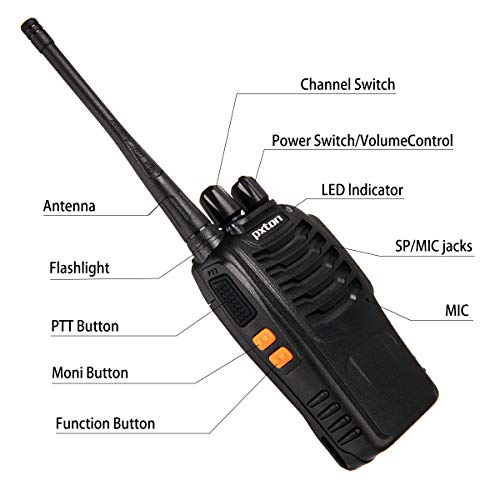 4pcs Walkie Talkies Long Range for Adults with Earpieces-16 Channel