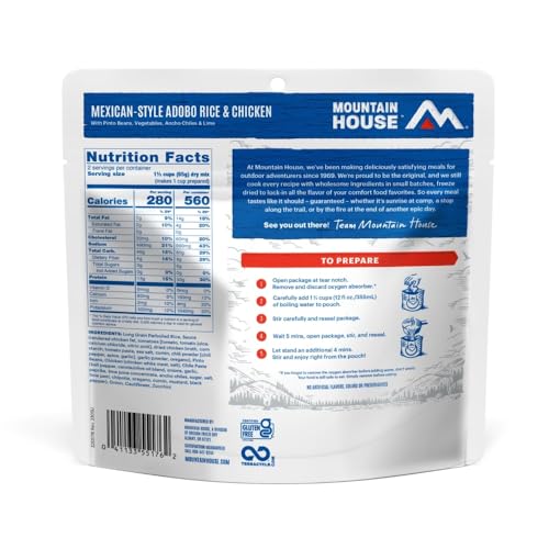Mexican Style Adobo Rice & Chicken|Freeze Dried Backpacking & Camping Food|2-Servings