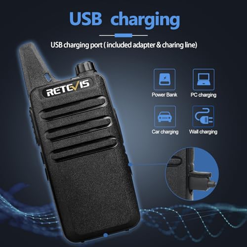 2pcs RT22 Walkie Talkies,Mini 2 Way Radio Rechargeable,VOX Handsfree