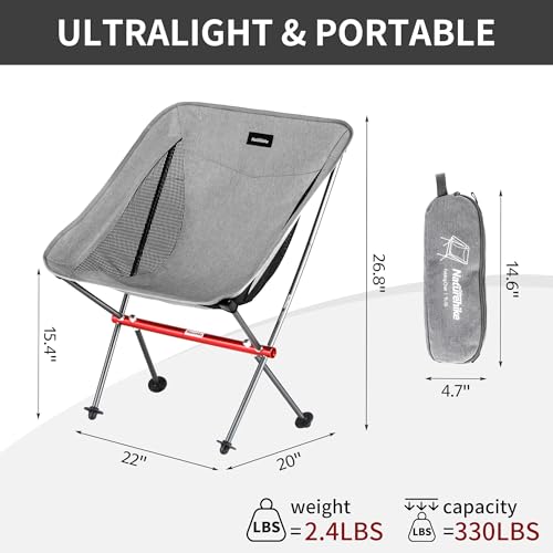 Camping Chair,Ultralight Portable Camp Chair w/ Storage Bag,Compact Folding Beach Chair