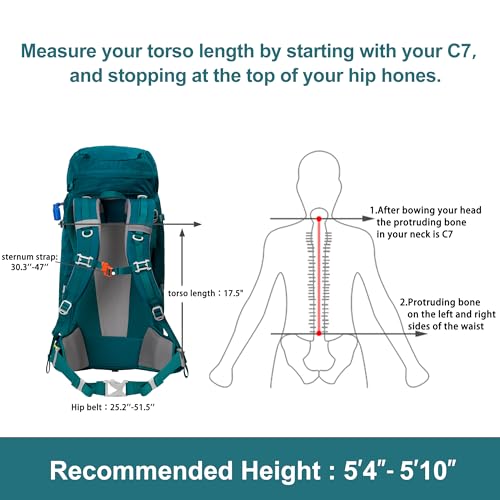 Internal Frame Hiking Backpack 45+5L,Mountain Climbing Camping Backpack