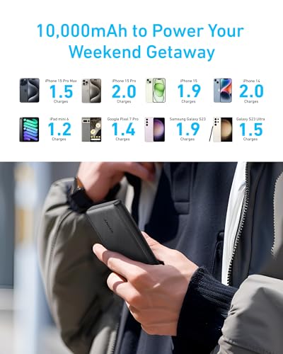 Power Bank(PowerCore 10K),Compact Travel-Ready 10,000mAh Battery Pack w/ PowerIQ Charging