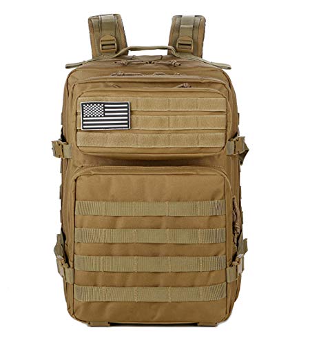 45L Military Tactical Backpack | Molle Army Assault Pack | 3-Day Bug Out Bag for Hiking