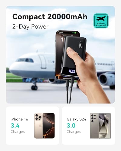 Portable Charger, 22.5W 20000mAh USB C in & Out Power Bank Fast Charging