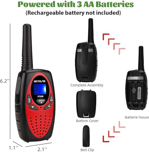 RT628 Walkie Talkies for Kids,Toys Gifts for 6-12 yrs old-Long Range