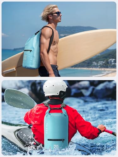 5L Waterproof Dry Bag with Front Zippered Pocket | Roll-Top Lightweight Bag for Women & Men