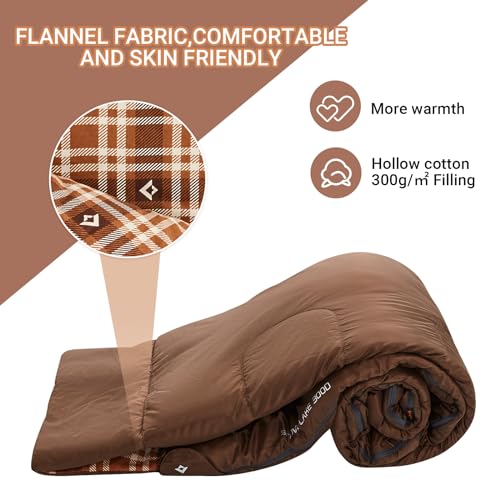 Queen Size 2 Person Double Sleeping Bags with Pillows for Adults