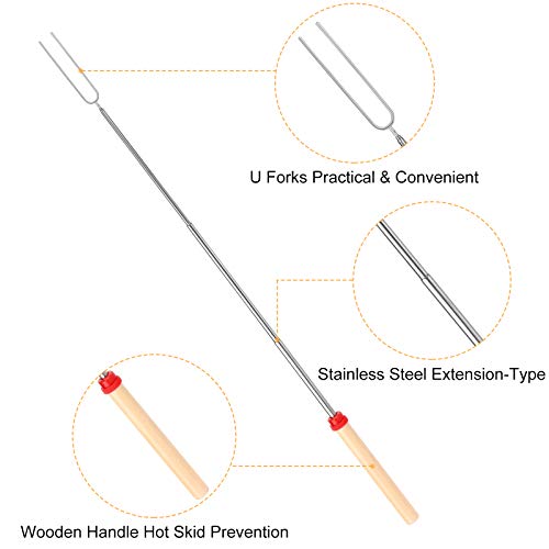 5pcs Marshmallow Roasting Sticks,Telescoping Smores Sticks for Open Fire Pit