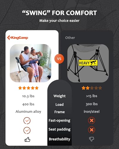 Hammock Camping Chair,Aluminum Alloy Adjustable Back Swinging Chair