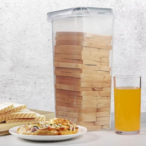 2pcs Bread Box,Plastic Bread Container,Bread Storage for Kitchen Counter-Airtight Lid