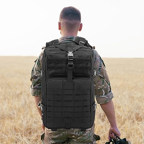 Military Tactical Backpack, 42L Large Military Pack Army 3 Day Assault Pack Molle Bag Rucksack