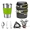 Camping Cookware Stove Carabiner Canister Stand Tripod & Stainless Steel Cup