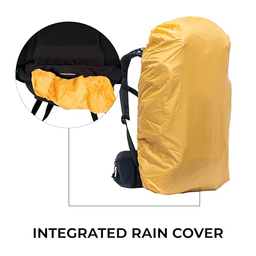 65L Scout Internal Frame Backpack w/ Rain Cover for Hiking, Camping, Backpacking
