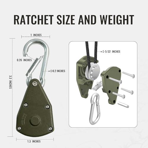 2pcs 14ft Ratchet Tie Down Rope Reflective Adjustable Canopy Tent Strap