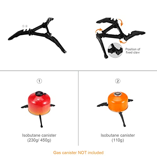 Camping Cookware Stove Carabiner Canister Stand Tripod & Stainless Steel Cup