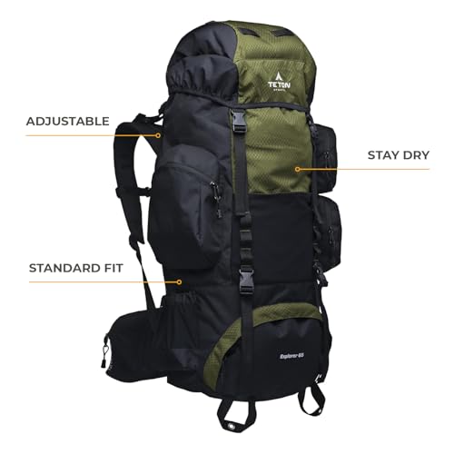 Explorer Internal Frame Backpack with Rain Cover | Hiking, Camping, Backpacking