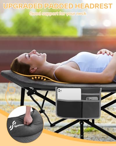 Camping Cots for Adults,Sleeping Cot with Cushion Max Load 450 LBS