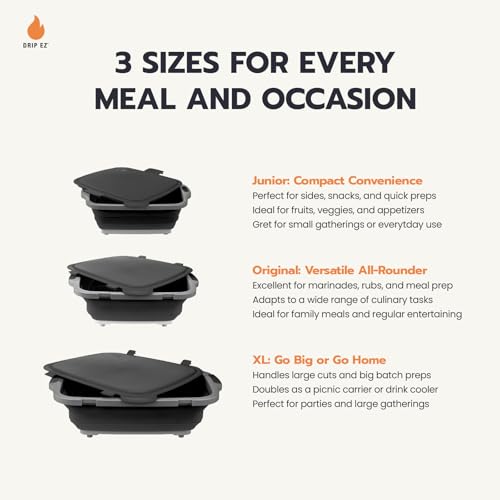Collapsible BBQ Prep Tubs 2pcs Set- For Meal Prep Marinating Food Storage XL