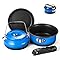 5pcs Camping Cookware Non-Stick Camping Pot and Pan Set with Kettle