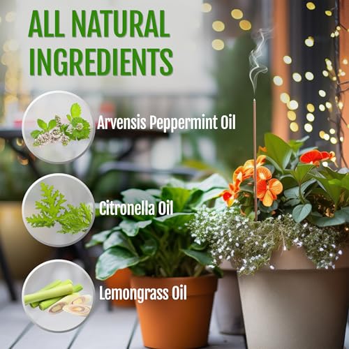 Mosquito Repellent Outdoor Patio Sticks-100pcs Citronella Bug Repellent Candles for Camping & Gnats