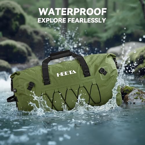 Waterproof Duffel Bag Motorcycle Dry Bag Backpack,60L Extra Large Rolltop Travel Duffle Bags