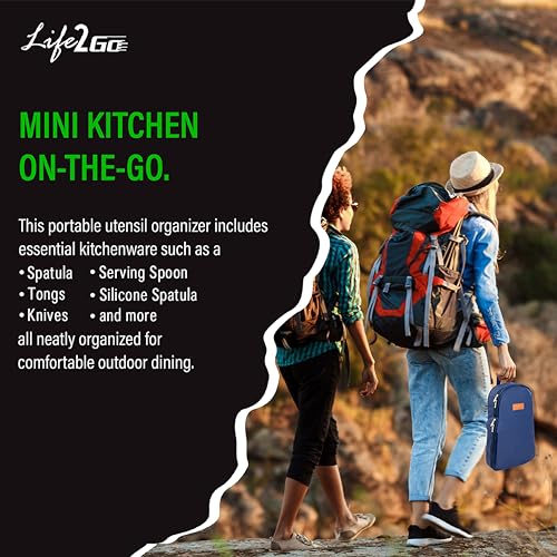 12Pcs Camp Cooking Utensil Set & Outdoor Kitchen Gear Cookware Kit