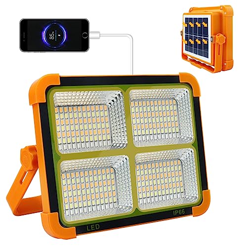 Rechargeable Solar Camping Light w/ Stand,Cordless 100W 12000mAh Battery Emergency Light