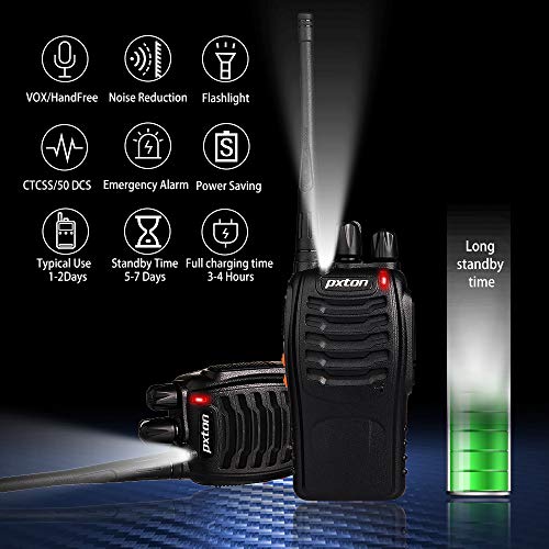 6pcs Two Way Radios Long Range Walkie Talkies for Adults wi/ Headphones