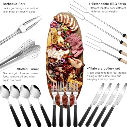 Camping Cooking Utensils Set - Camping Utensil Set,Car Camping Cooking Essentials